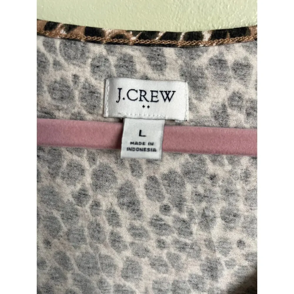 J. Crew Animal-print sleeveless knit midi side slits popover dress , size large - Picture 5 of 10